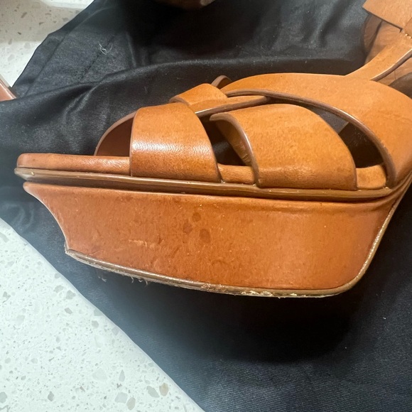 YSL Tribute Leather 105mm Platform Sandals - Picture 10 of 11